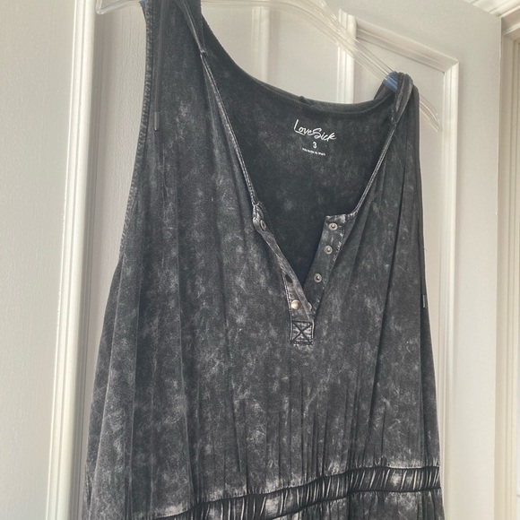 LoveSick Sleeveless Hooded Jumpsuit - Super Soft Wash Black - Picture 5 of 7